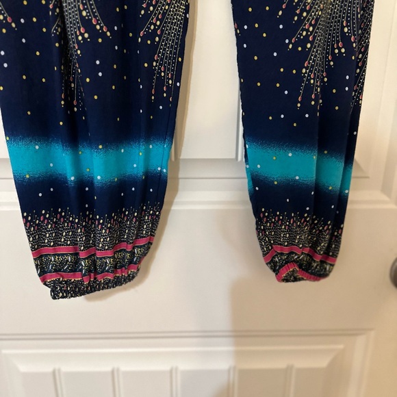 Women's Cinch Bottom Sweatpants Trousers Boho Hippy Smock High Waist. Size M new - Picture 3 of 3